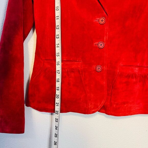 Vintage Pursuits LTD Red Suede Leather Jacket Size Small - Picture 2 of 6